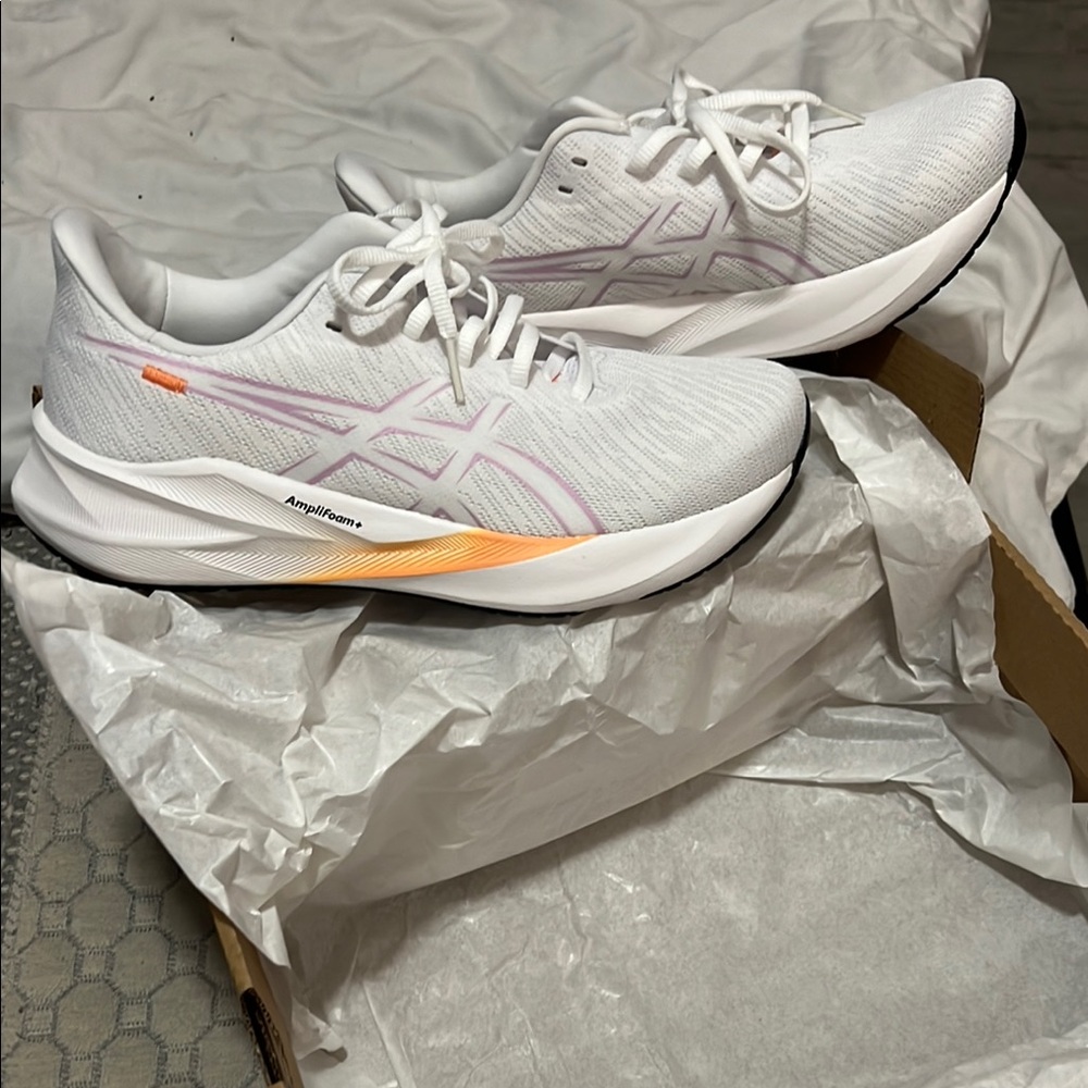 ASICS Women's White, Orange and Pink Running Shoes